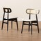 Baxton Studio Darrion Mid-Century Modern Cream Fabric and Black Finished Wood 2-Piece Dining Chair Set 234-2PC-13299-ZORO - alternate 8